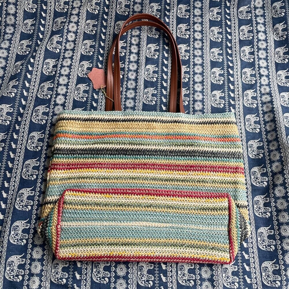 Miu Miu​ Multicolor Woven Tote Bag - Picture 5 of 7